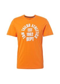 Tom Tailor, Herren T-Shirt, Orange / Wei&szlig;
