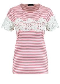 Taifun, Damen T-Shirt, Rot / Wei&szlig;