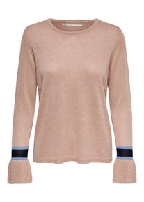 Only, Damen Pullover, Rauchblau / Puder / Schwarz