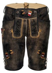 Spieth & Wensky SPIETH & WENSKY, Herren Lederhose 'Faustria' 45 cm, Dunkelbraun