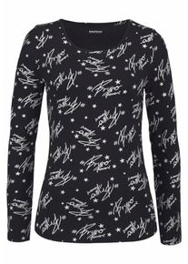 Bruno Banani, Damen Langarmshirt, Schwarz / Weiß