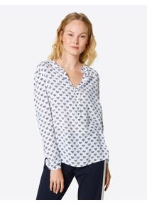 Zwillingsherz, Damen Bluse 'Anker', Marine / Weiß