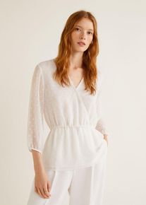 Mango, Damen Bluse 'Pluma-a', Weiß