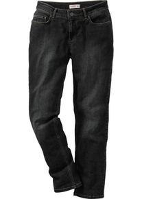 sheego Denim, Damen Denim Schmale Stretch-Jeans Kira mit Ziernähten, Black Denim