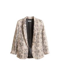 Mango, Damen Blazer 'Boa', Beige / Dunkelbeige