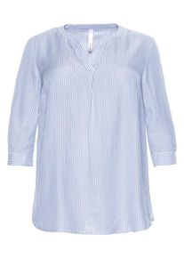 sheego Casual, Damen Tunika, Hellblau / Weiß