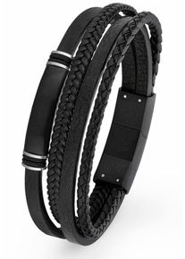 s.Oliver RED LABEL, Herren Armband '2018696', Schwarz / Silber