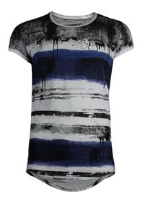 Trueprodigy, Herren T-Shirt 'Blue Zebra', Dunkelblau / Schwarz / Weiß