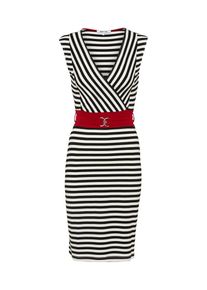 ABOUT YOU, Damen Kleid 'Jorja', Rot / Schwarz / Weiß