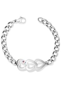 Tommy Hilfiger, Damen Armband 'Herzen Classic Signature', Silbergrau
