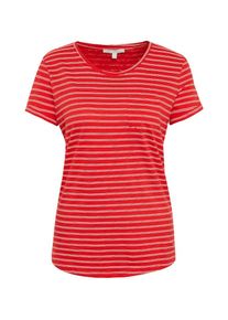 Tom Tailor Denim, Damen T-Shirt, Hellrot / Wei&szlig;