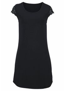 Lascana, Damen Nachthemd, Schwarz