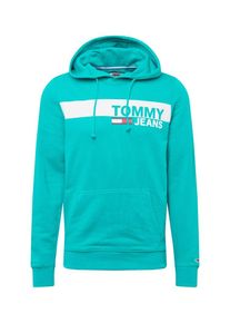 Tommy Jeans, Herren Sweatshirt 'ESSENTIAL GRAPHIC', Türkis / Weiß