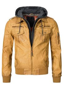 INDICODE JEANS, Herren Lederjacke ' Aaron ', Ocker