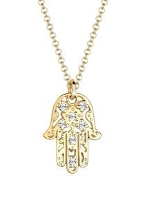 Elli, Damen Halskette 'Hamsa Hand', Gold