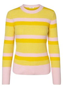 Pieces, Damen Shirt 'Pcbelka LS Knit', Gelb / Hellgelb / Rosa