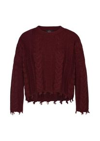 Only, Damen Pullover 'onlIVE 7/8 PULLOVER KNT', Weinrot