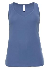 sheego Basic, Damen Tanktop, Rauchblau