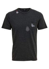 Only & Sons Only & Sons, Herren Detailreiches T-Shirt, Graphit