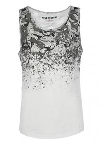 Trueprodigy, Herren Tank-Top 'Jones', Dunkelgrau / Rot / Weiß