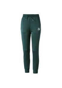 Puma, Damen Trainingshose 'Classics T7', Dunkelgrün / Weiß