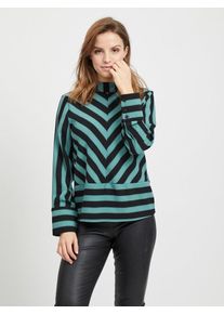 Object, Damen Bluse, Pastellblau / Schwarz