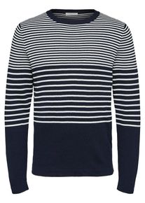 Selected Homme, Herren Strickpullover, Saphir / Wei&szlig;