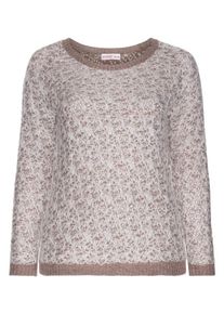 SheeGOTit, Damen Pullover mit Struktur-Effekt, Beige / Hellbraun