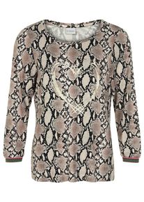 IN FRONT, Damen Bluse 'Liza', Beige / Hellbeige / Schwarz