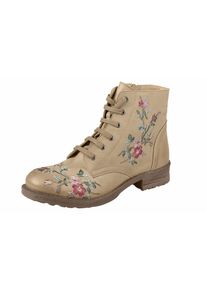 Heine, Damen Stiefelette mit Stickerei, Taupe