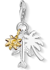 Thomas Sabo, Damen Charm-Einhänger 'Palme, Sonne, Flugzeug, 1430-413-21', Gold / Silber