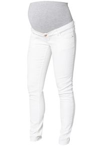 MAMALICIOUS, Damen Einfarbige Umstandsjeans, Weiß