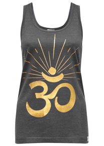 YOGISTAR.COM, Damen Yoga-tank-top 'om Sunray', Gold / Dunkelgrau