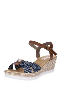 Rieker, Damen Sandalen '61974-90', Blau / Mokka