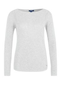 Tom Tailor, Damen Strickpullover mit Lochstrickmuster, Graumeliert