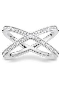 Thomas Sabo, Damen Silberring 'TR2138-051-14', Silber / Wei&szlig;