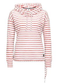 super.natural, Damen Kapuzenpullover 'Vacation Funnel Printed', Rot / Wei&szlig;