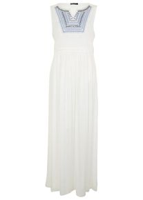Apart, Damen Rundhals Maxikleid, Beige / Blau