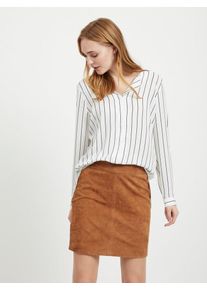 Vila, Damen Bluse, Nachtblau / Weiß