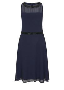 s.Oliver BLACK LABEL, Damen Chiffonkleid mit Schmuckperlen, Ultramarinblau