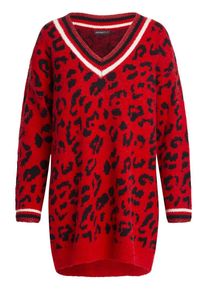 Apart, Damen Pullover, Rot / Schwarz / Weiß