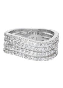 Esprit, Damen Fingerring mit funkelndem Steinbesatz ESRG92823A, Silber