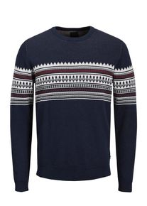PRODUKT, Herren Strickpullover, Navy / Dunkelrot / Wei&szlig;