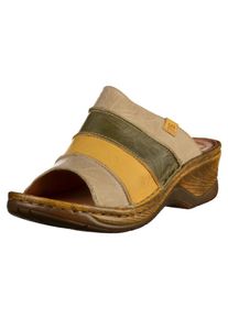 Josef Seibel, Damen Pantolette, Creme / Gelb / Oliv