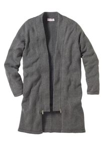SheeGOTit, Damen Longstrickjacke, Dunkelgrau