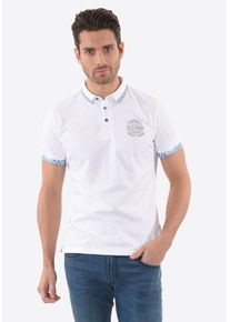Kaporal5 Kaporal, Herren Poloshirt 'Saiko White', Blau / Grau / Weiß