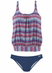 Lascana, Damen Tankini, Navy / Hellblau / Dunkelpink