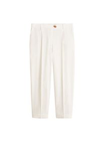 Violeta by Mango, Damen Hose 'Pleat4', Wei&szlig;