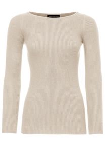 Heine, Damen Rundhalspullover mit Seide, Beige
