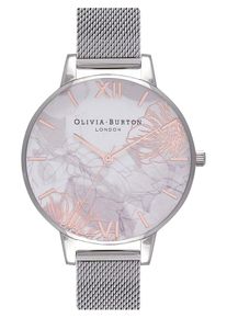 Olivia Burton, Damen Uhr 'Abstract Florals OB16VM20', Flieder / Rosa / Silber